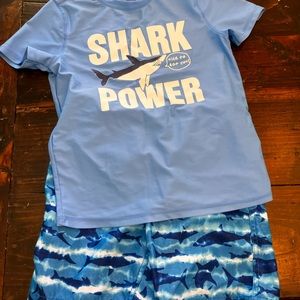 Boys swim short and rash guard set. Size 7